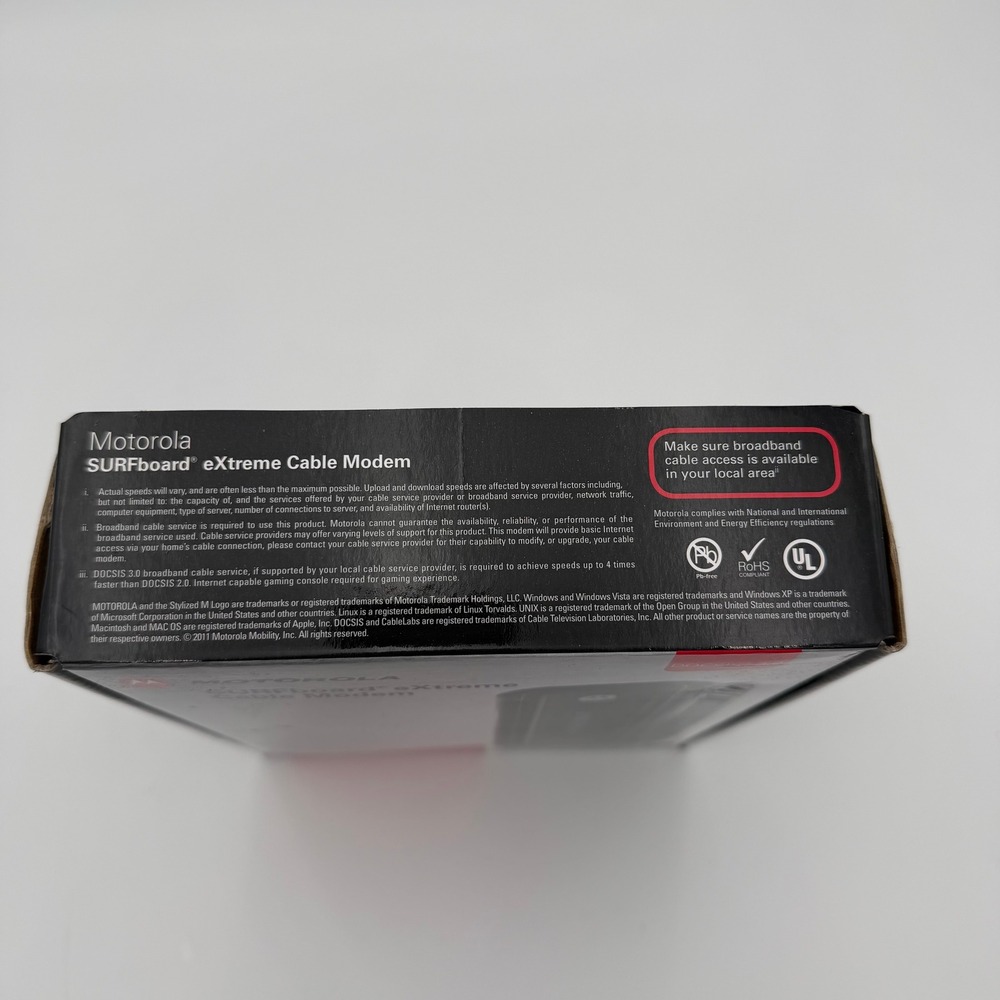 Motorola SURFboard eXtreme Cable Modem SB6121 DOCSIS 3.0 Black - Picture 8 of 8